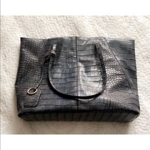 Faux crocodile tote